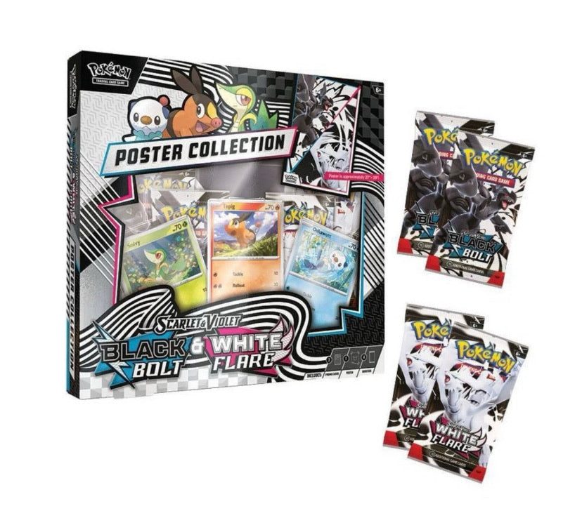 Pokemon TCG Scarlet Violet - White Flare & Black Bolt Poster Collection