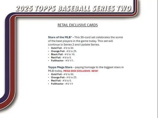 2025 Topps Series 2 MLB Baseball New Licensed Trading Cards FREE SHIPPING Lot of 4