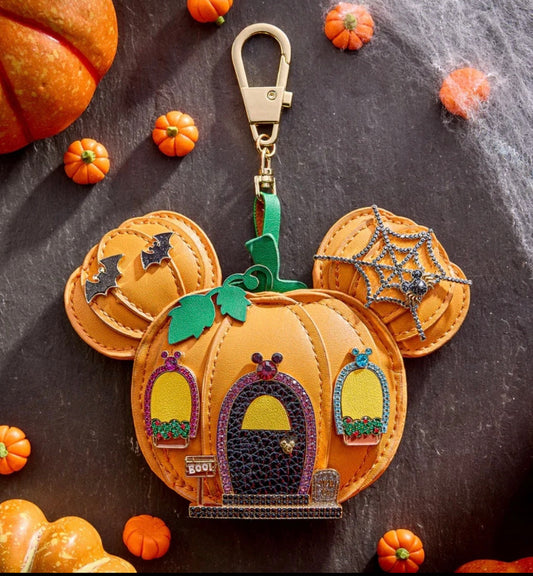 Disney Halloween Mickey Haunted Pumpkin Puff Bag Charm